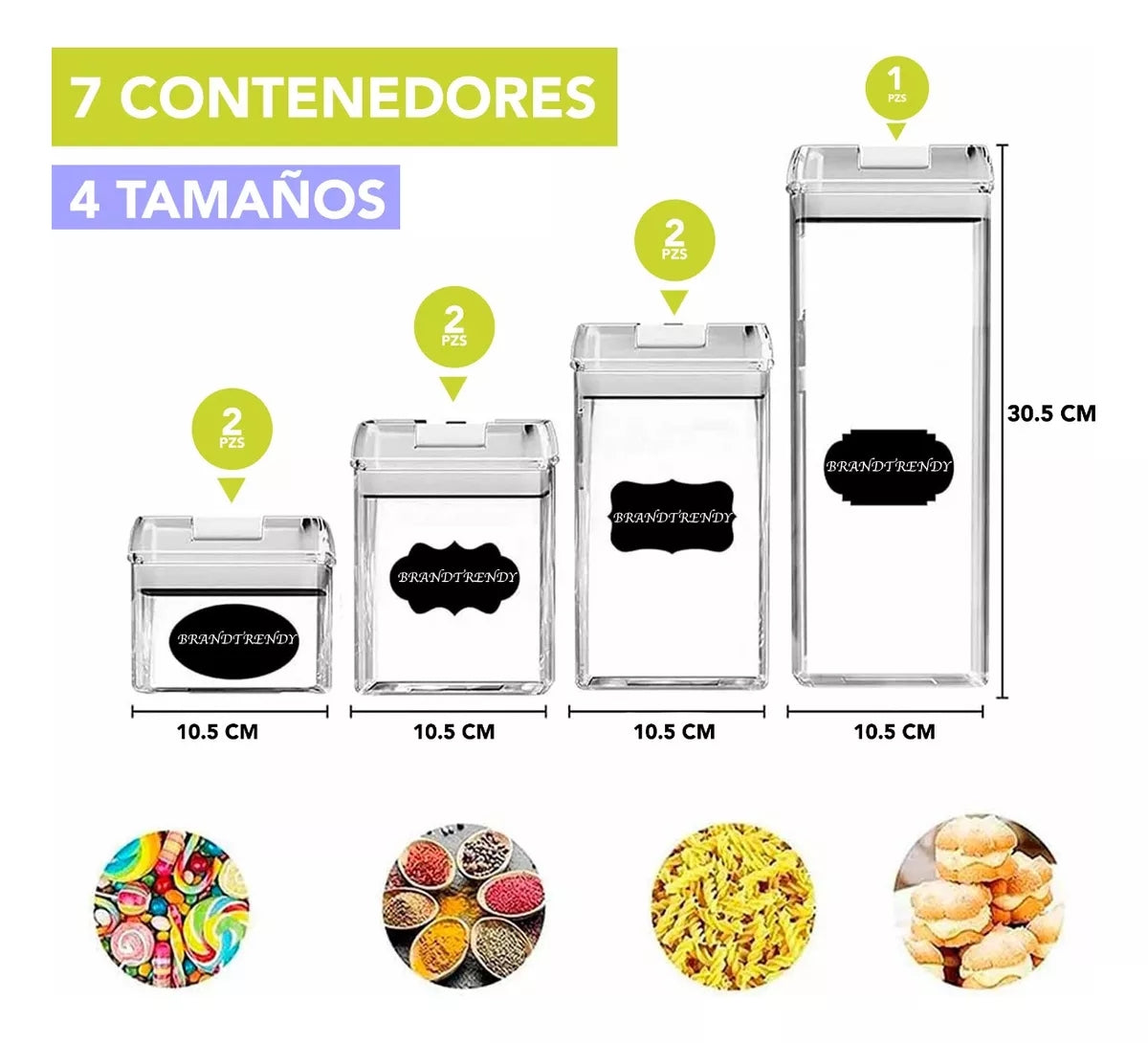 Kit de 7 organizadores herméticos