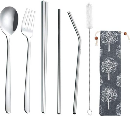 Cubiertos portables en acero inoxidable