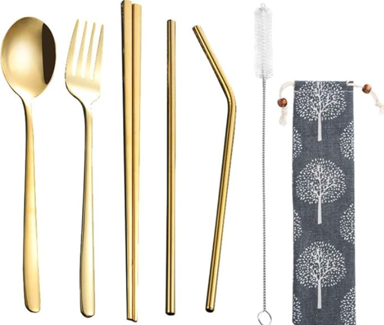 Cubiertos portables en acero inoxidable