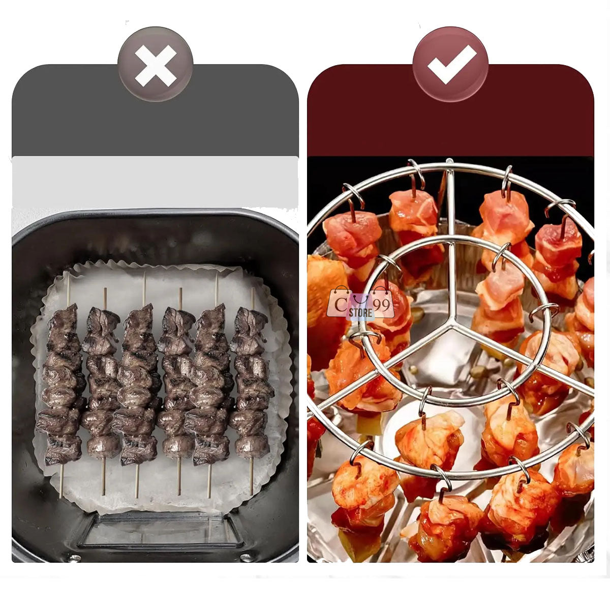 Parrilla vertical para freidora de aire