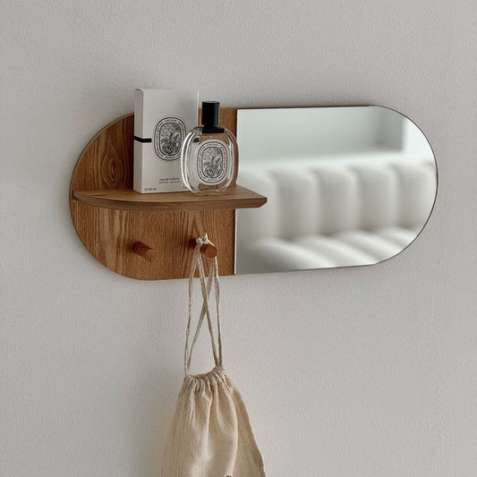 Espejo con repisa en madera